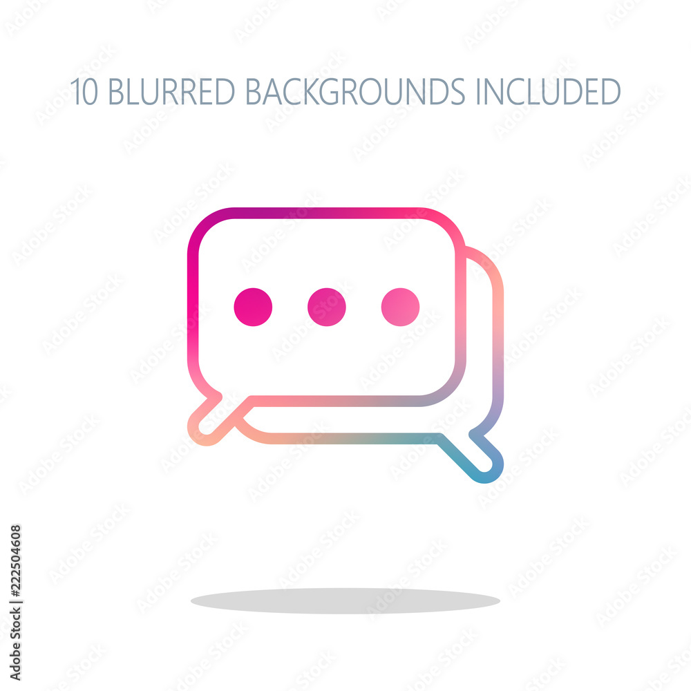 Naklejka premium Simple chat. Couple of square text clouds. Linear icon with thin