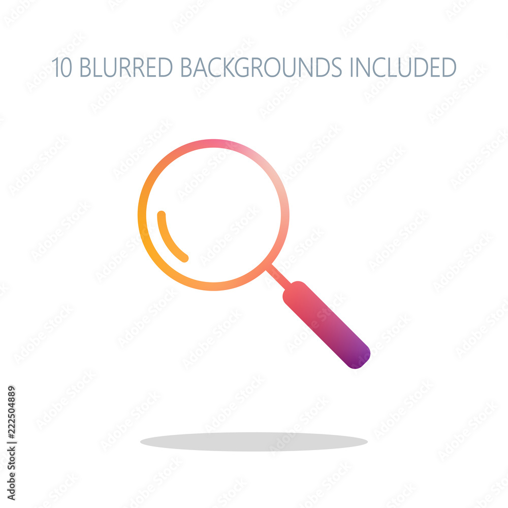 Loupe, search or magnifying. Linear icon, thin outline. Colorful Loupe, search or magnifying. Linear icon, thin outline. Colorful