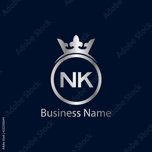 Initial Letter NK Logo Template Design