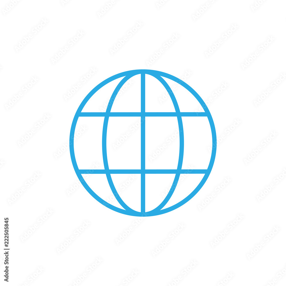 Global icon. Vector illustration, flat design. Global icon. Vector illustration, flat design.