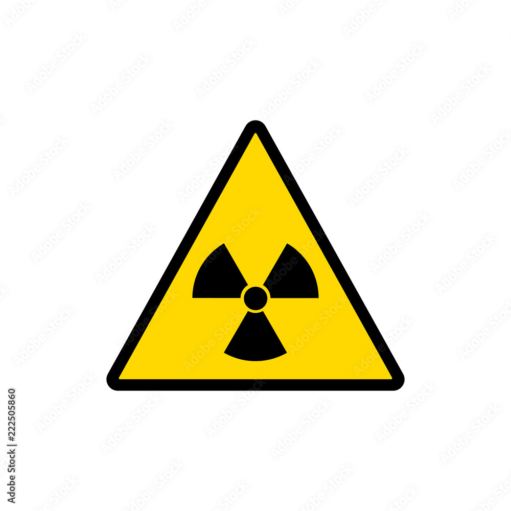 Radiation sign. Vector illustration, flat design. Radiation sign. Vector illustration, flat design.