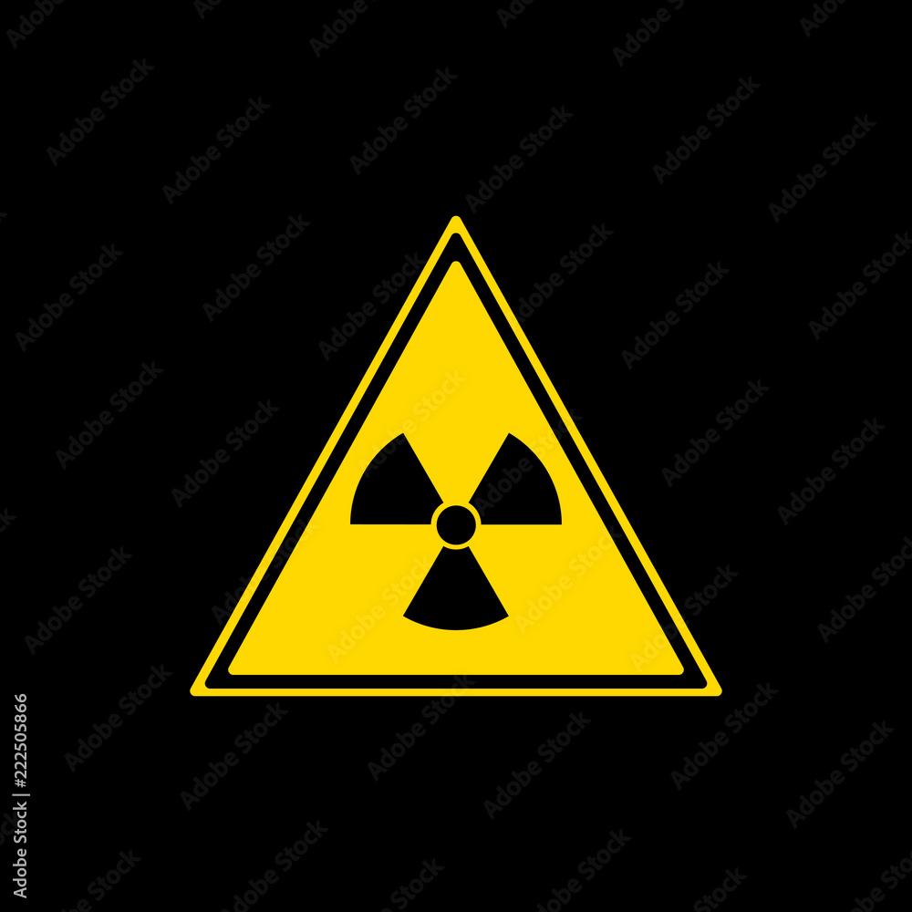 Radiation sign. Vector illustration, flat design. Radiation sign. Vector illustration, flat design.