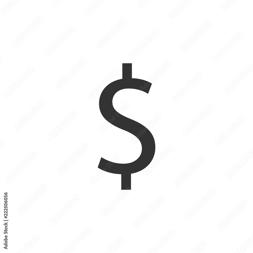 Dollar icon. Vector illustration, flat design. Dollar icon. Vector illustration, flat design.