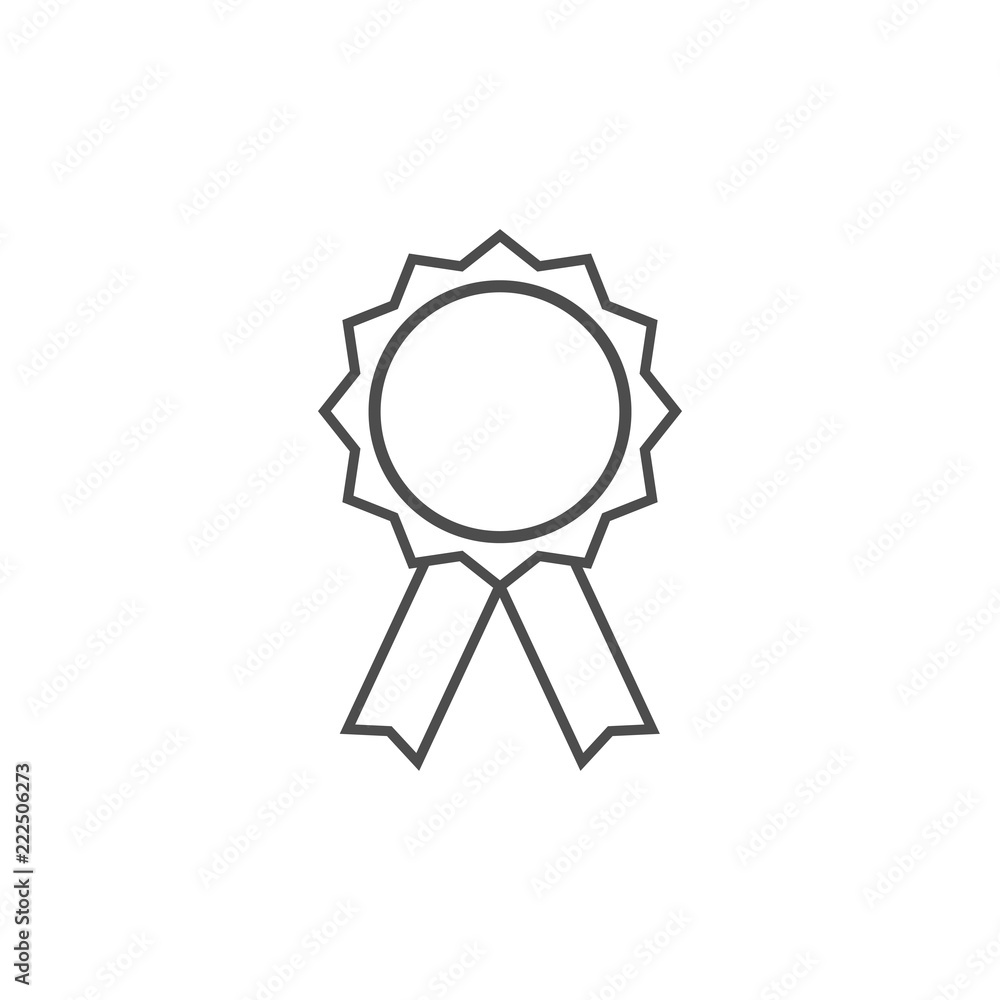Medal icon. Trophy symbol. Vector illustration, flat design.