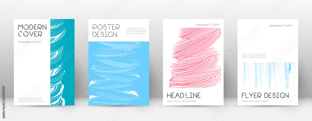 Cover page design template. Minimal brochure layout. Classic trendy abstract cover page. Pink and bl