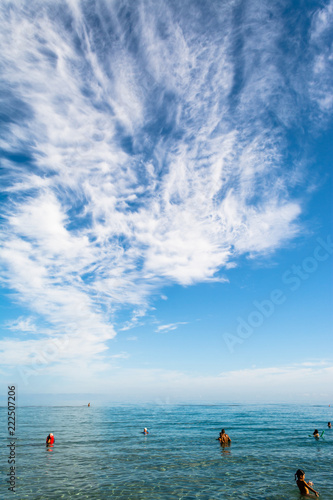 Clouds above the sea water