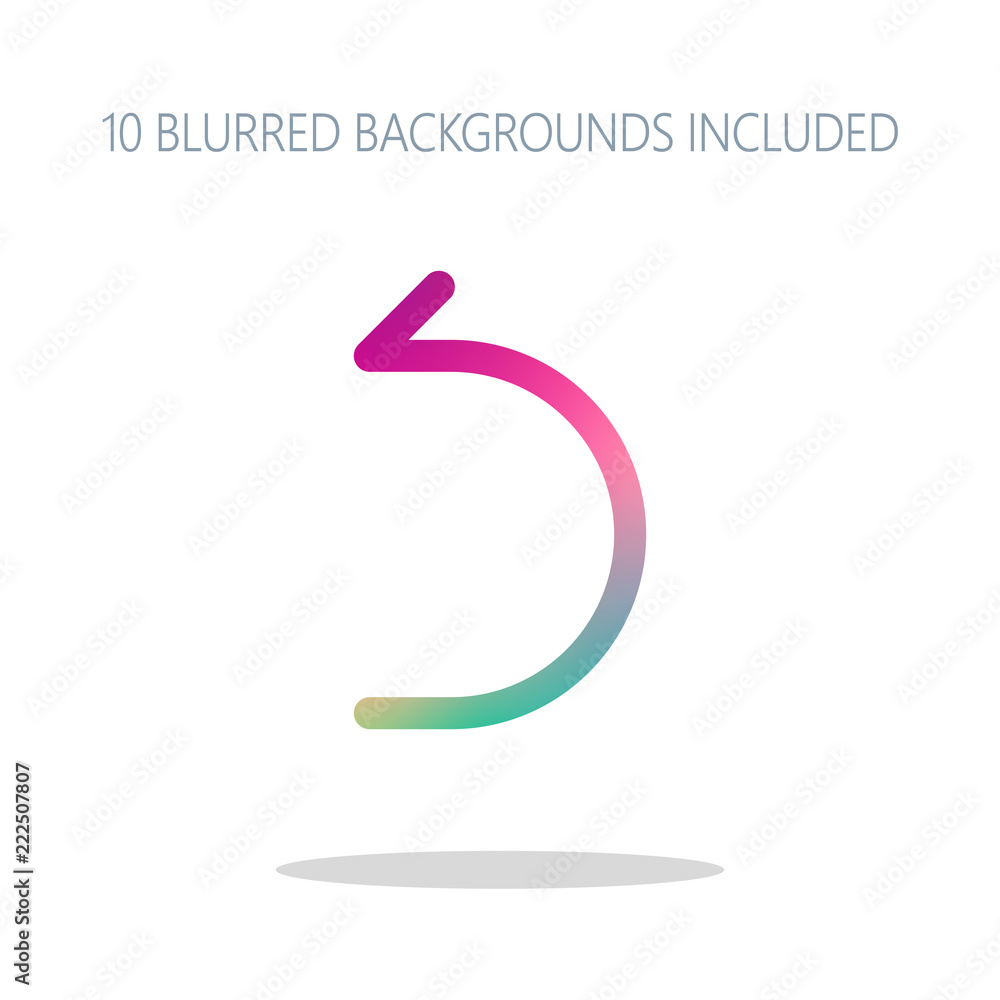 Fototapeta premium Simple arrow, backward. Linear, thin outline. Colorful logo conc