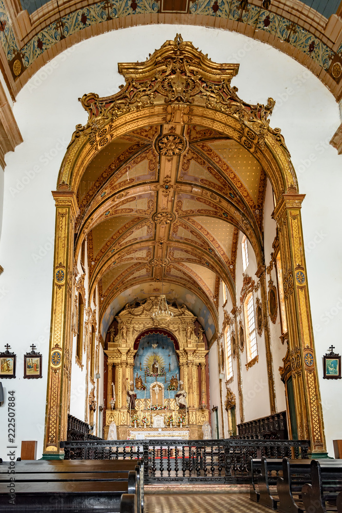 Altar in the interior of the famous church of Our Lord of Bonfm in the city of Salvador, Bahia