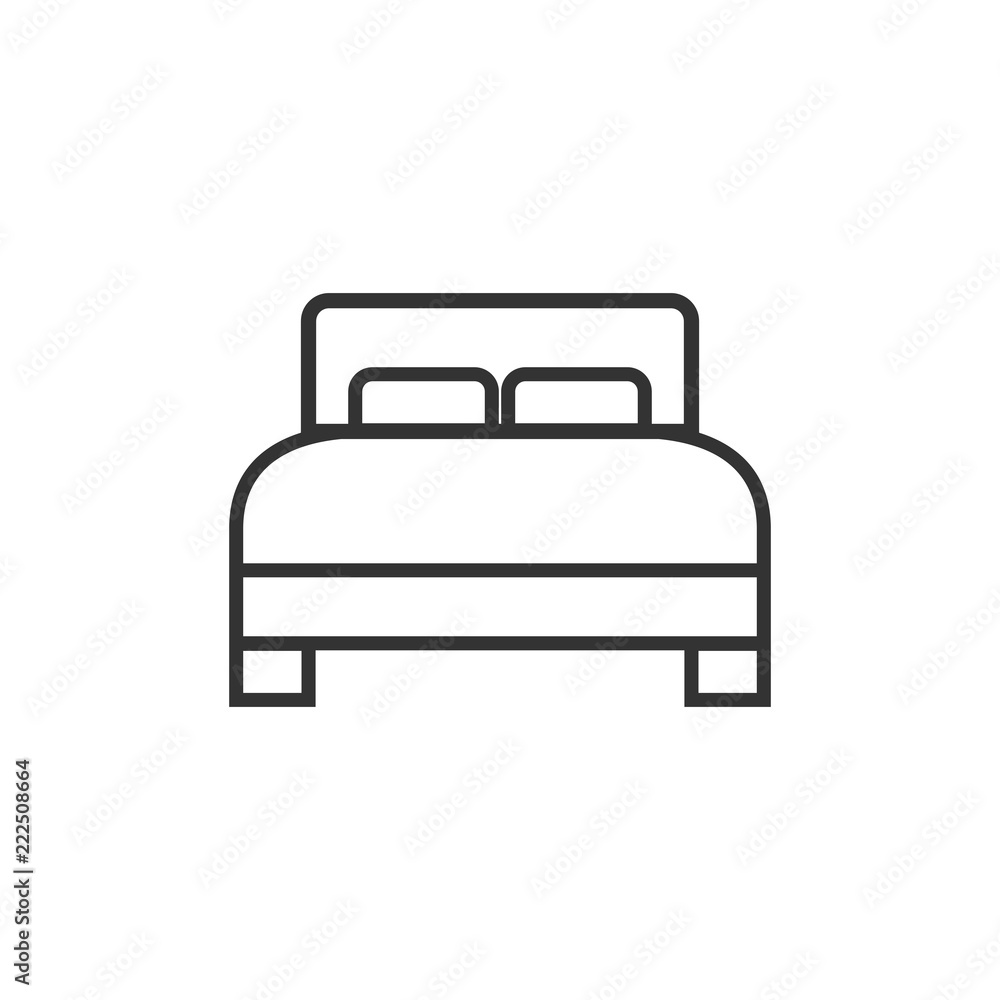 Bed icon. Vector illustration, flat design. Bed icon. Vector illustration, flat design.