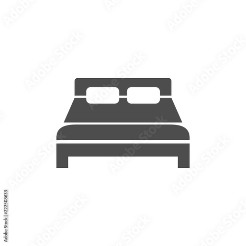 Bed icon. Vector illustration, flat design. © GlopHetr