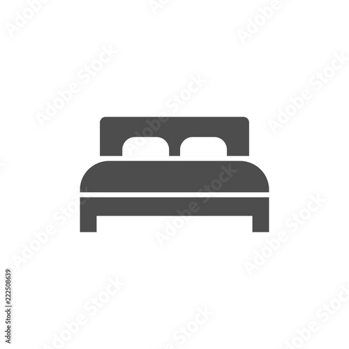 Bed icon. Vector illustration, flat design.