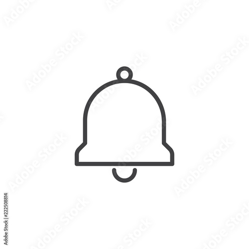 Alarm bell outline icon. linear style sign for mobile concept and web design. Notification simple line vector icon. Symbol, logo illustration. Pixel perfect vector graphics