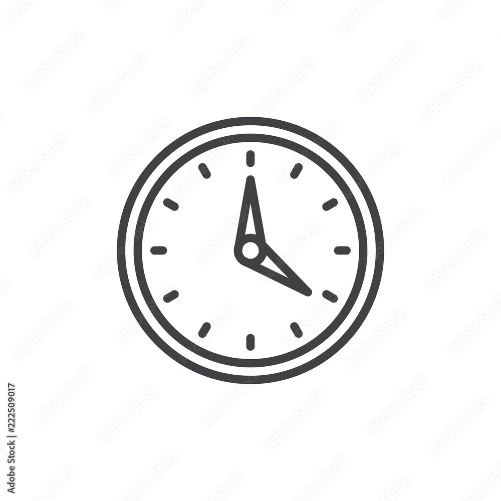 Wall clock outline icon. linear style sign for mobile concept and web design. Office watch simple line vector icon. Symbol, logo illustration. Pixel perfect vector graphics Wall clock outline icon. linear style sign for mobile concept and web design. Office watch simple line vector icon. Symbol, logo illustration. Pixel perfect vector graphics