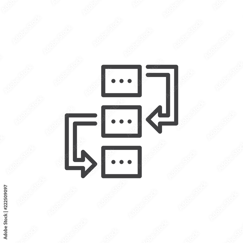 Workflow outline icon. linear style sign for mobile concept and web design. Project Planning simple line vector icon. Symbol, logo illustration. Pixel perfect vector graphics Workflow outline icon. linear style sign for mobile concept and web design. Project Planning simple line vector icon. Symbol, logo illustration. Pixel perfect vector graphics