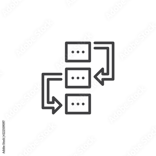 Workflow outline icon. linear style sign for mobile concept and web design. Project Planning simple line vector icon. Symbol, logo illustration. Pixel perfect vector graphics