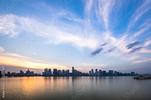 panoramic city skyline in hangzhou china
