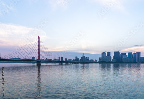 panoramic city skyline in hangzhou china