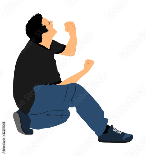 Party dancer handsome boy vector illustration. Nightlife party dancing concept. Disco club event. Birthday celebration. Teenager in good mood. Fun  entertainment. Young man music enjoying. Dj clubbing