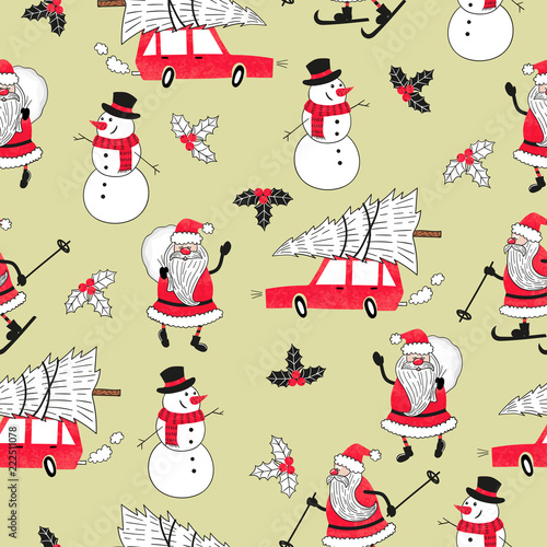 Seamless Christmas pattern ...