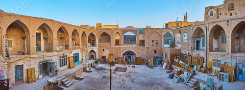 Caravanserai courtyard in Kashan Grand Bazaar, Iran