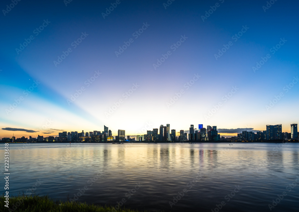 skyline at hangzhou china