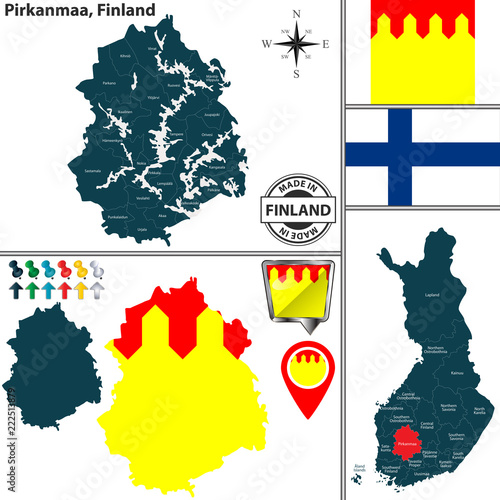 Map of Pirkanmaa, Finland