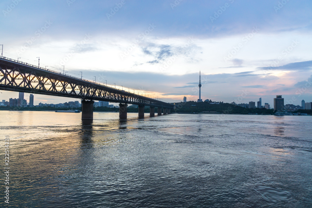 panoramic city skyline in wuhan china