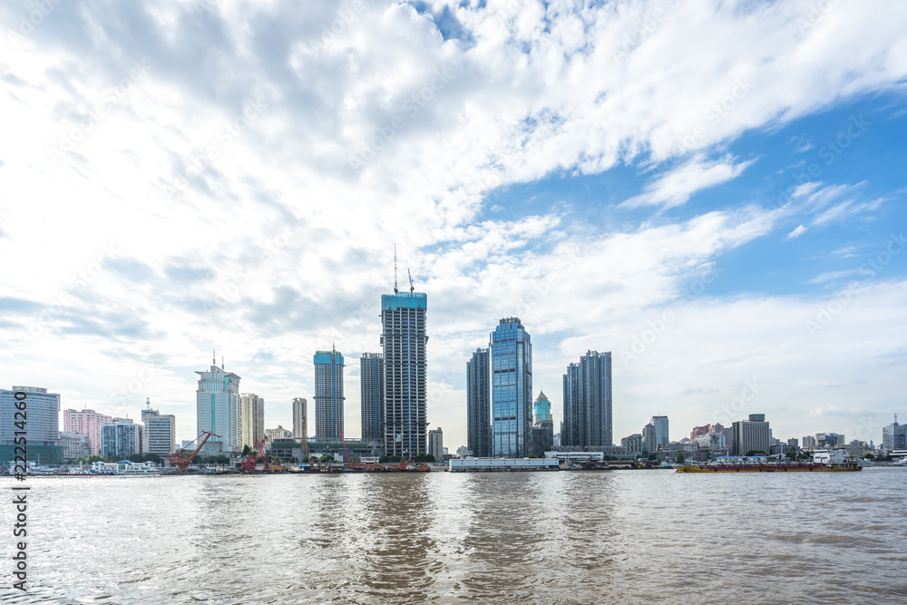 panoramic city skyline in wuhan china