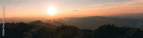 Panoramic sunset over the mountains in north Georgia
