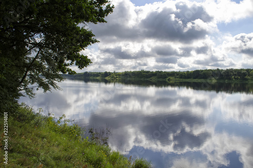 river and clouds