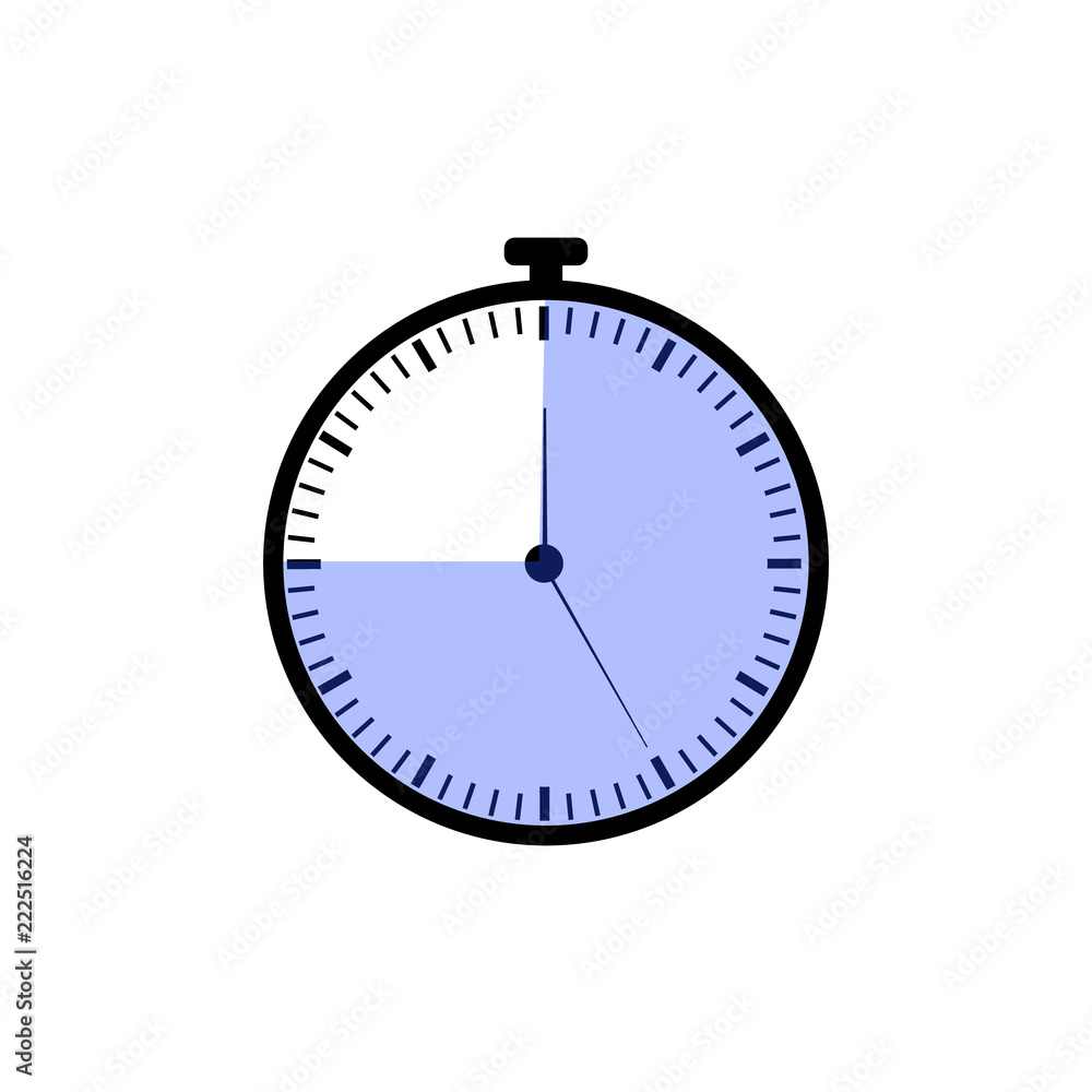 Vector Stopwatch Icon, Blue Time Meter, Isolated Illustration. Vector Stopwatch Icon, Blue Time Meter, Isolated Illustration.