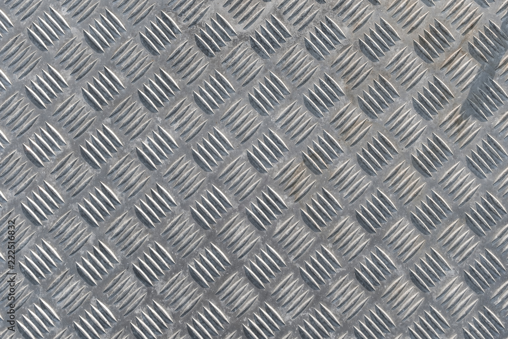 Metal floor plate with diamond pattern texture Metal floor plate with diamond pattern texture