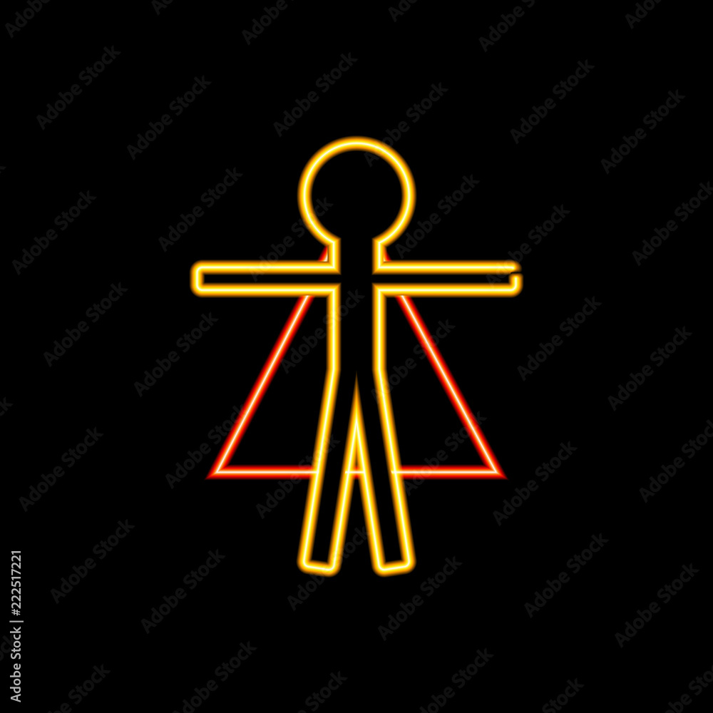 Vector Neon Super Hero Icon, Glowing Sign on Dark Background, Illustration Isolated.