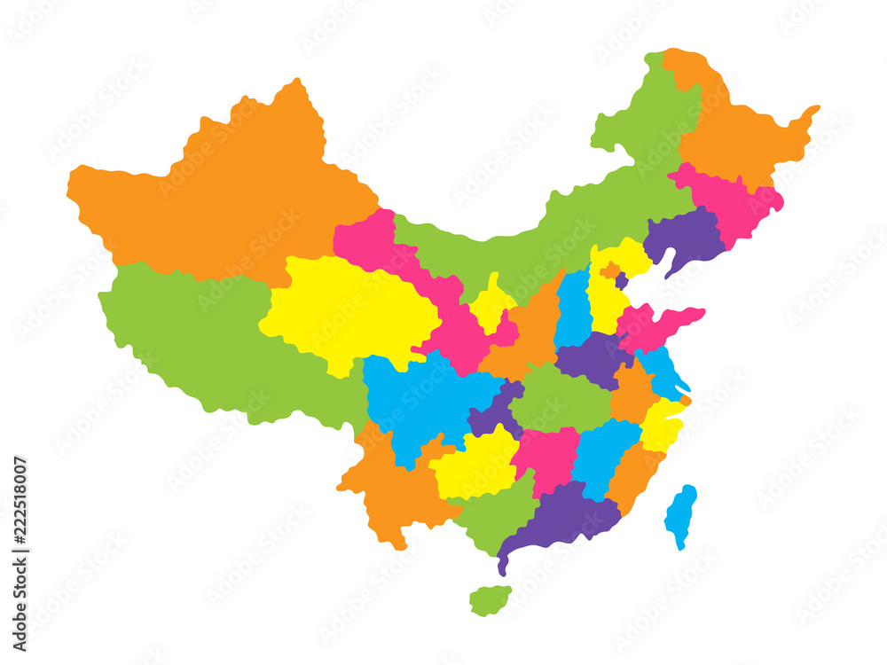 Detailed Map Of China With Provinces And Administrative Regions Color