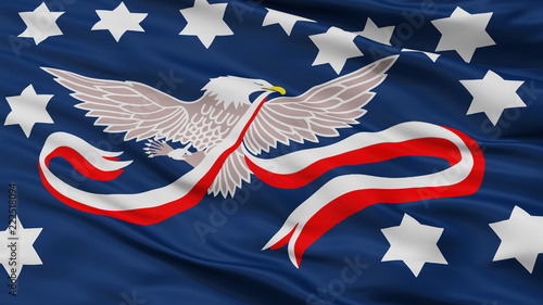 Whiskey Rebellion Closeup Flag, 3D Rendering