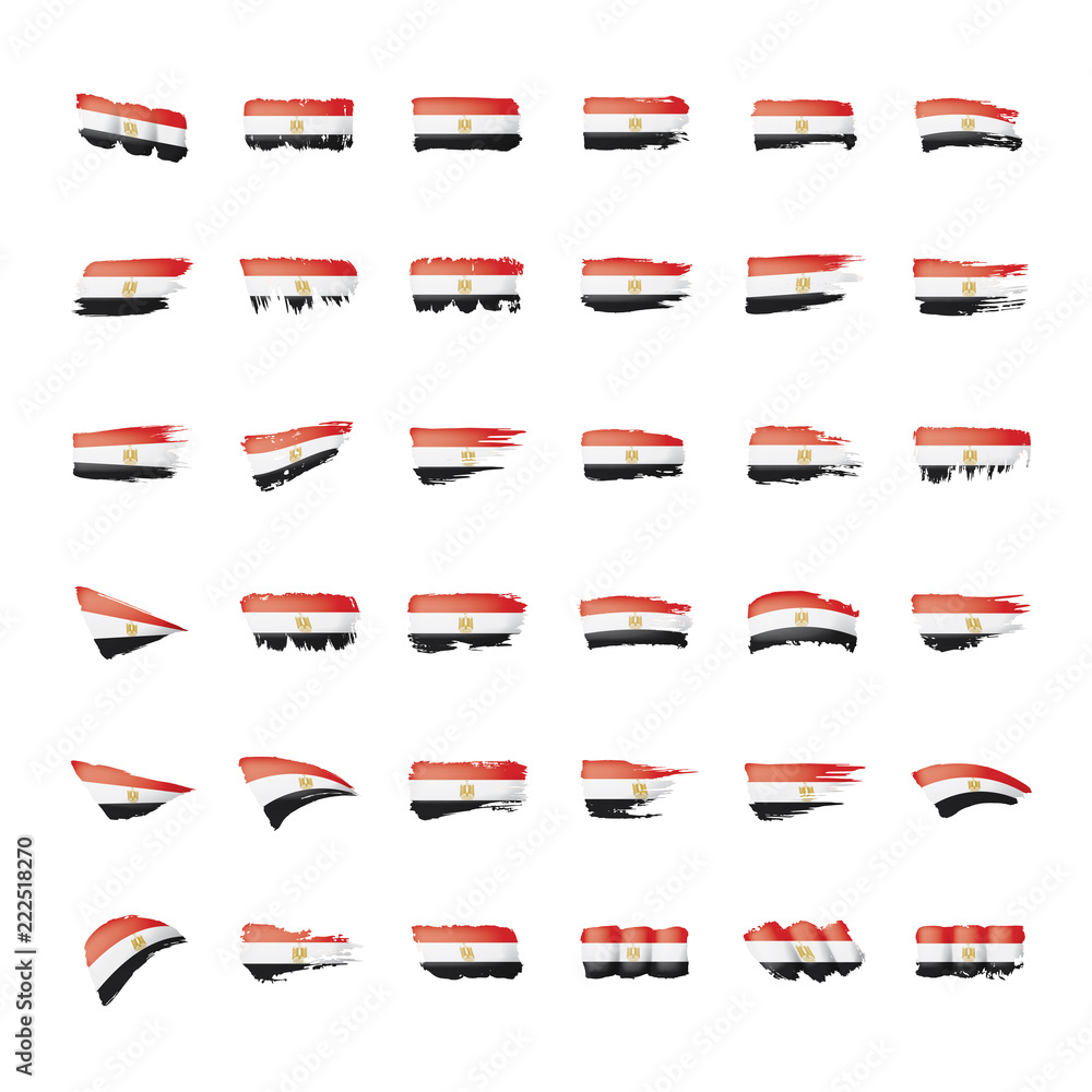 Egypt flag, vector illustration on a white background - obrazy, fototapety, plakaty 