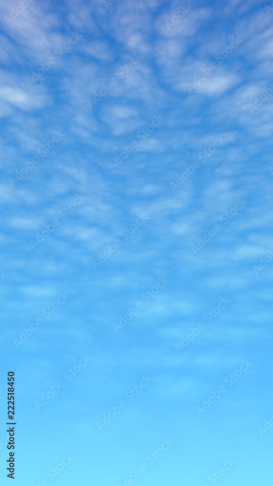 Cumulus white clouds in the clear blue sky in the morning. Blue sky background with white clouds. 3D illustration Cumulus white clouds in the clear blue sky in the morning. Blue sky background with white clouds. 3D illustration