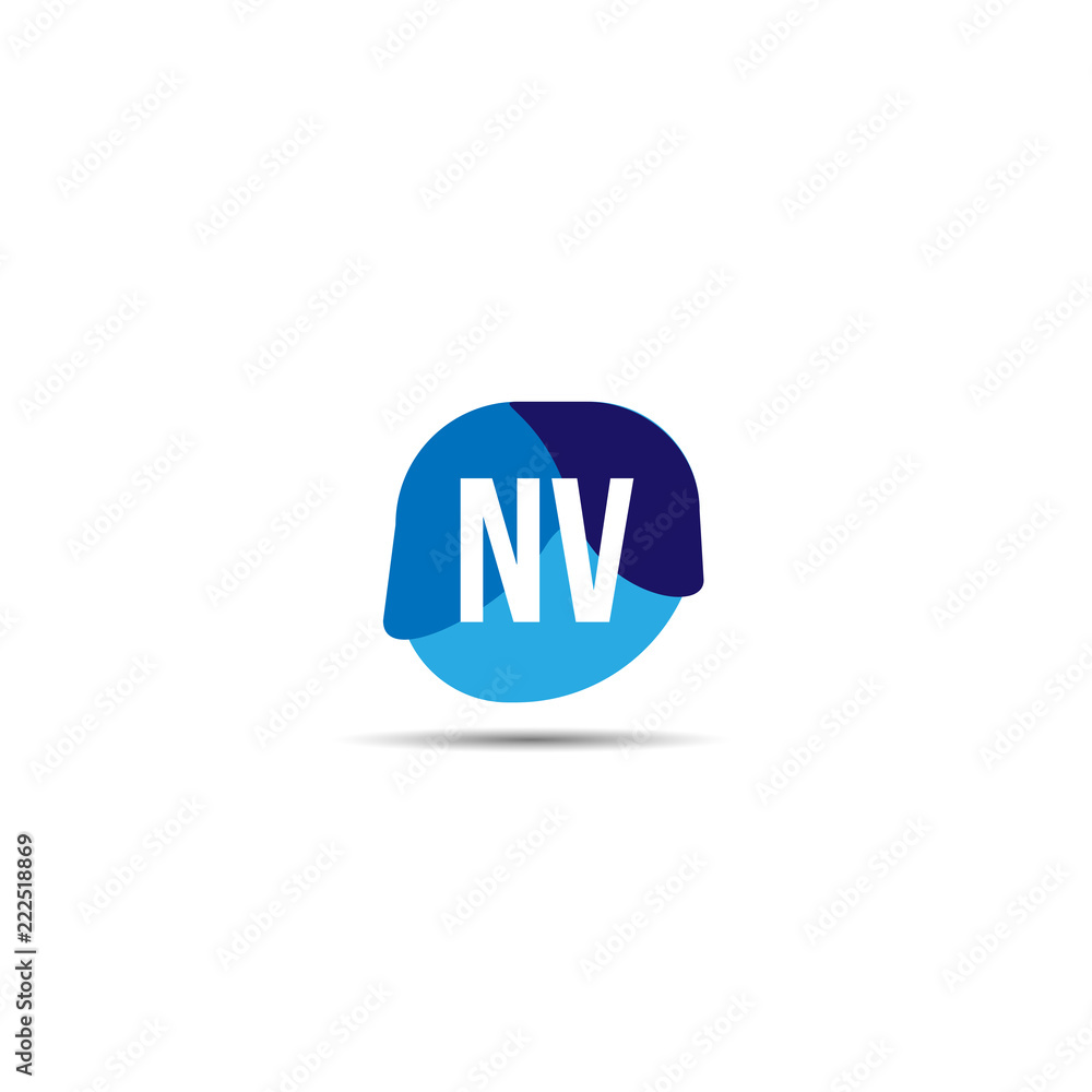 Obraz premium Initial Letter NV Logo Template Design