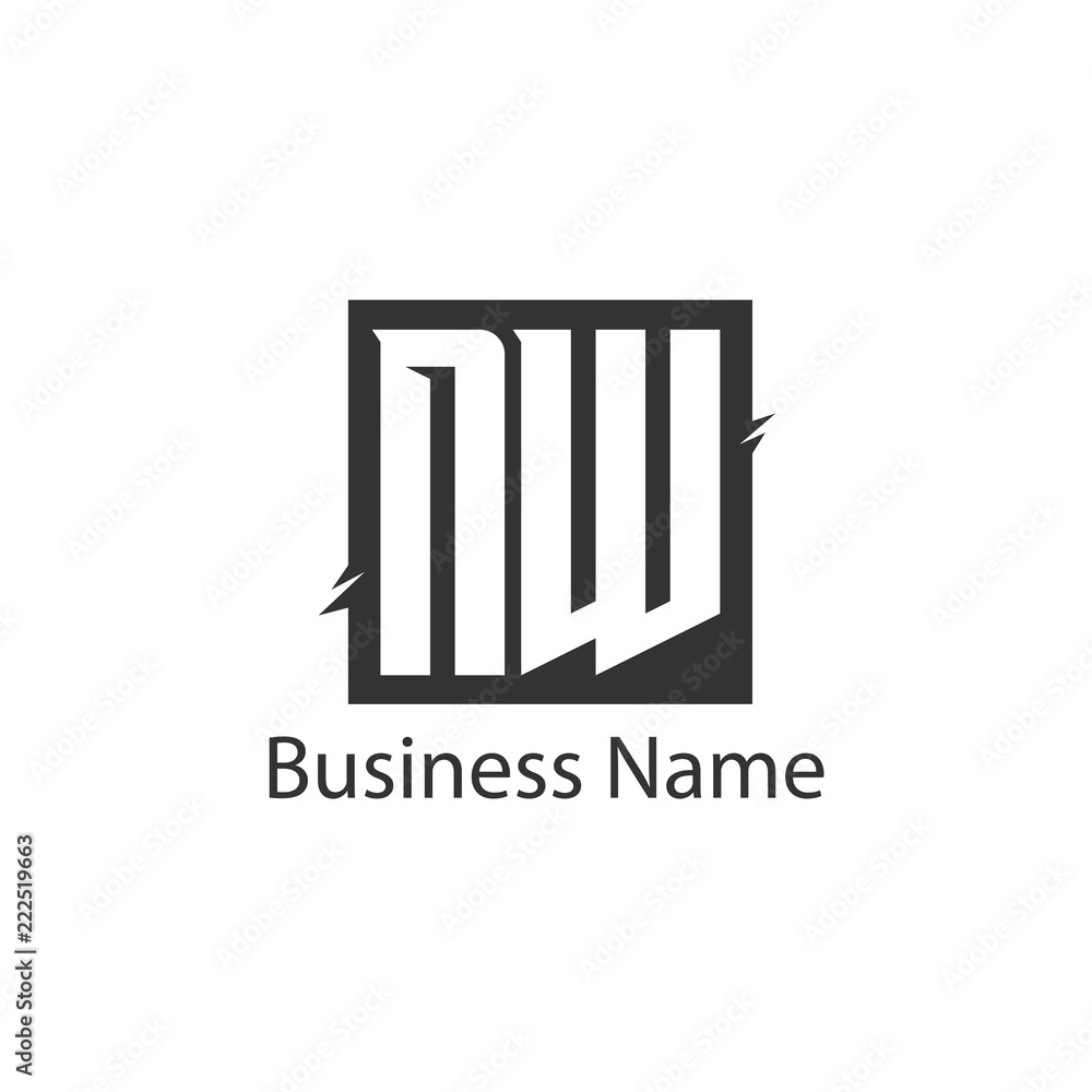 Initial Letter NW Logo Template Design