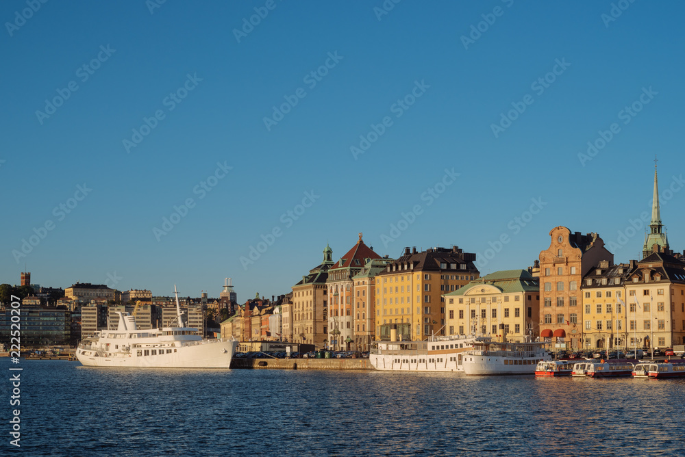 Cityscape of Gamla Stan in Stockholm, Sweden.