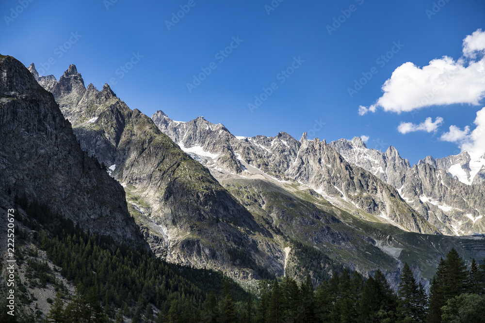 Massiccio del Monte Bianco dalla Val Veny, Estate 