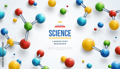Colorful 3d molecules