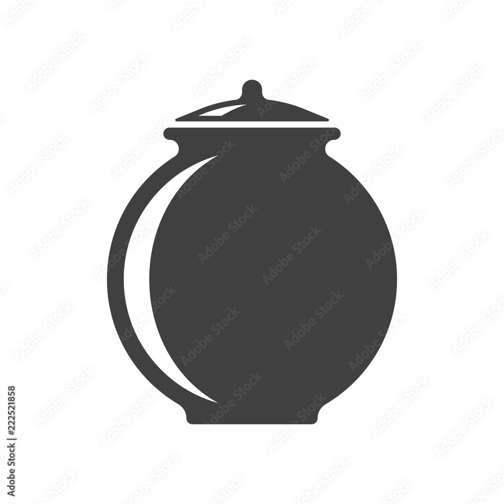 Icon of a clay pot. Vector on white background Icon of a clay pot. Vector on white background
