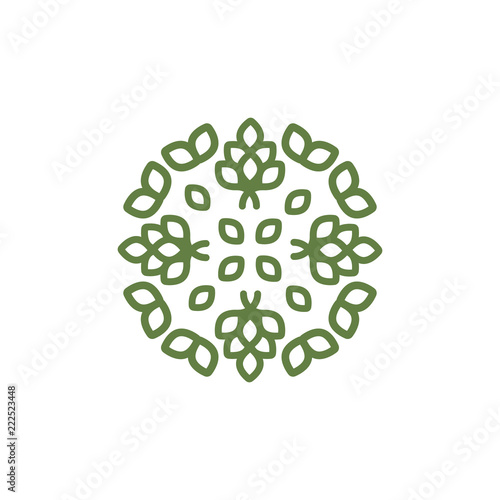 llustration of floral ornament, logo of plant elements