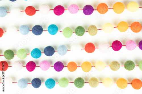 Felted Garland Colorful Balls