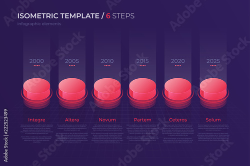 Vector design with isometric elements, template for creating inf photo