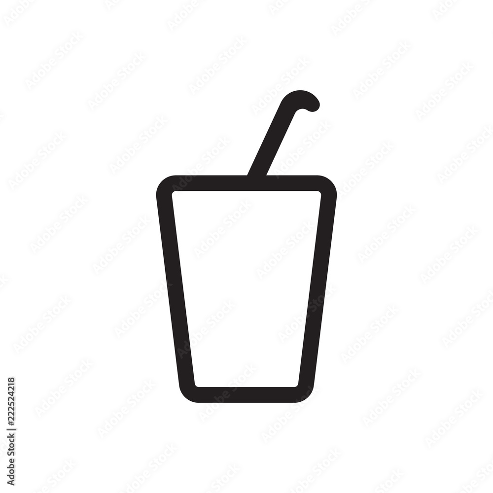 drink with a straw icon on a white background. vector illustrati drink with a straw icon on a white background. vector illustrati