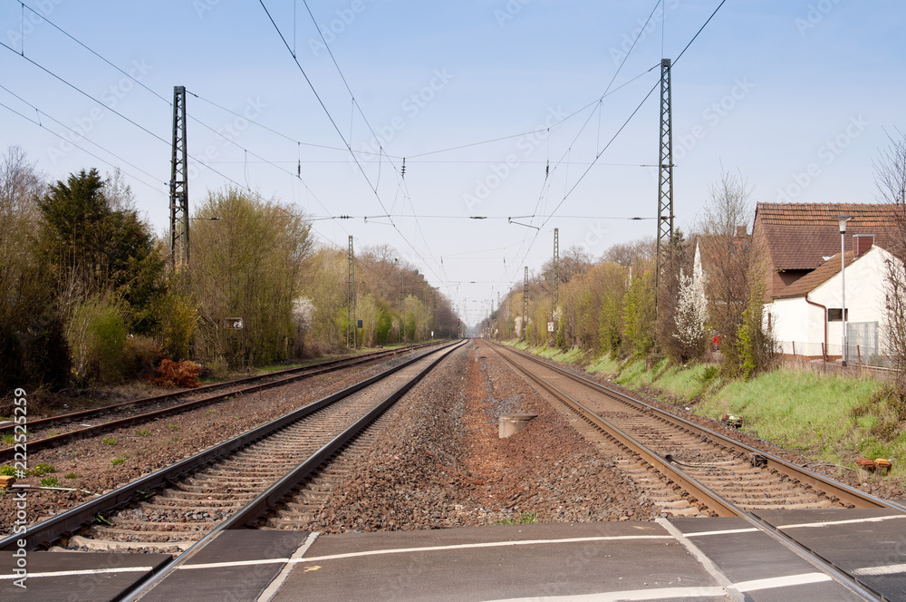 Railway tracks and overhead wires
