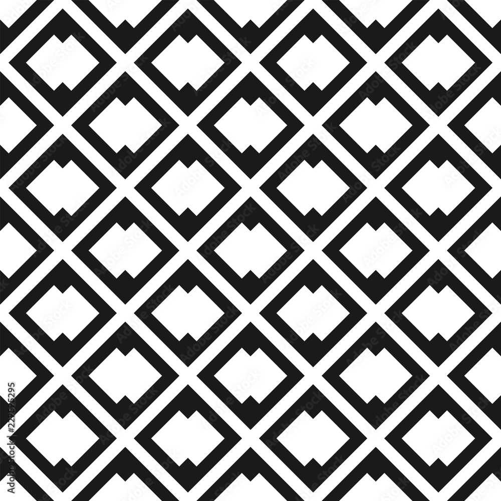Black and white geometric seamless pattern. Vector background
