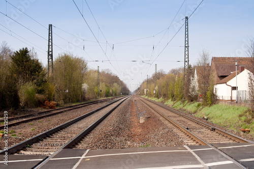 Railway tracks and overhead wires